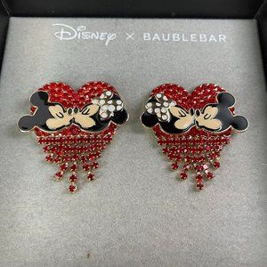 NIB Disney X Baublebar Mickey And Minnie Mouse Kiss Valentine’s Day Earrings
